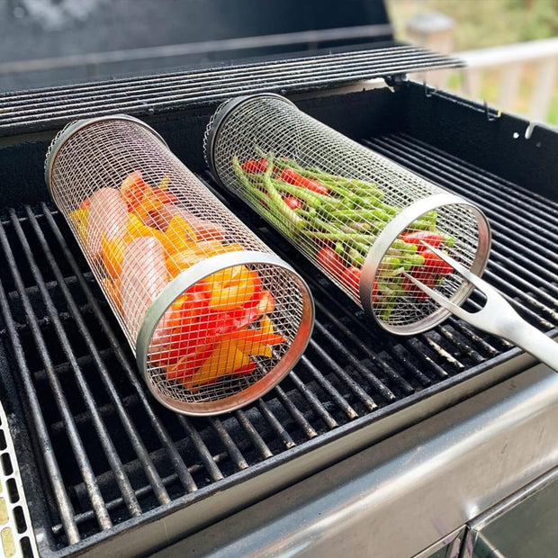 2023 New Year Limited Time Sale🎉Rolling Grilling Basket🔥Buy 2 Get 1 Free(3pcs)