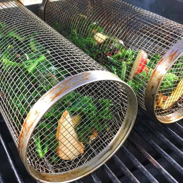 2023 New Year Limited Time Sale🎉Rolling Grilling Basket🔥Buy 2 Get 1 Free(3pcs)